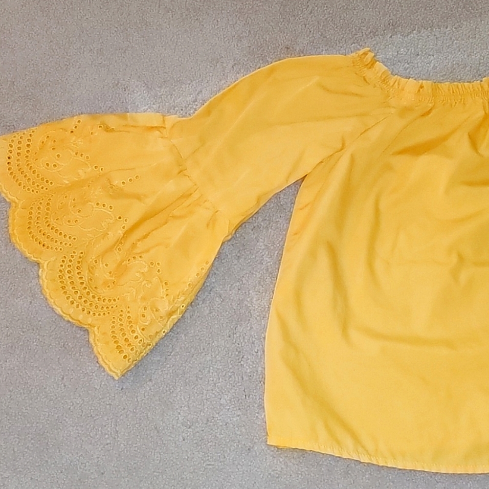 Bleuh Ciel Sunflower Yellow Off The Shoulder Top